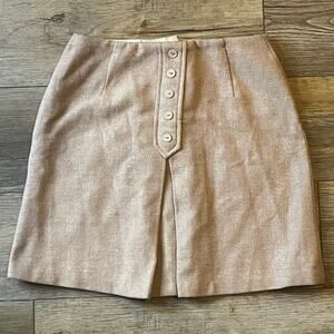 Vintage 1970's Sears Jr Bazaar Tweed Pleated Wool Skirt 26 Waist Talon Zipper